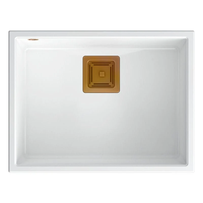 Chiuvetă din granit David 50 Quadron, alb, ventil rose