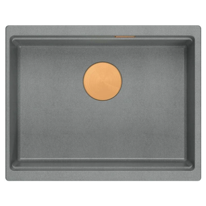 Chiuvetă din granit Logan 100 Quadron, gri metalic, ventil rose