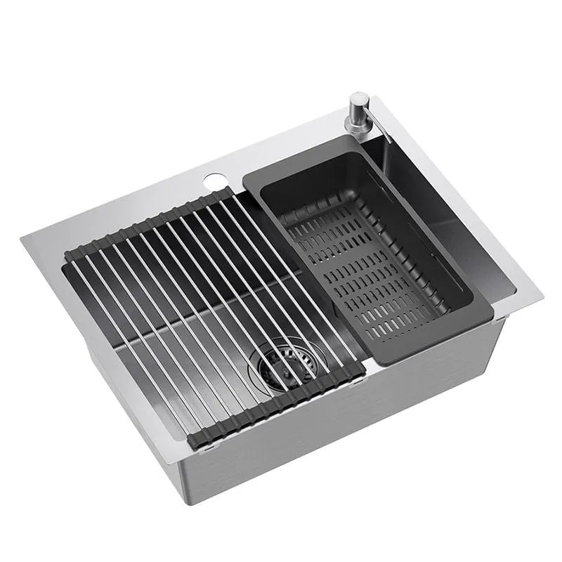 Chiuvetă Inox Quadron Luke 110 Workstation, 580x450 mm, argintiu, fara baterie
