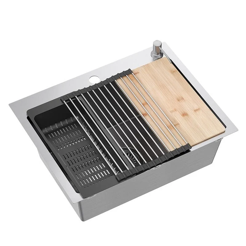 Chiuvetă Inox Quadron Luke 110 Workstation, 580x450 mm, argintiu, fara baterie