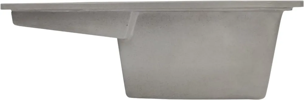 Chiuveta de bucatarie dreptungiulara, granit, 56, 9 x 44, 9 cm, set de scurgere, gri