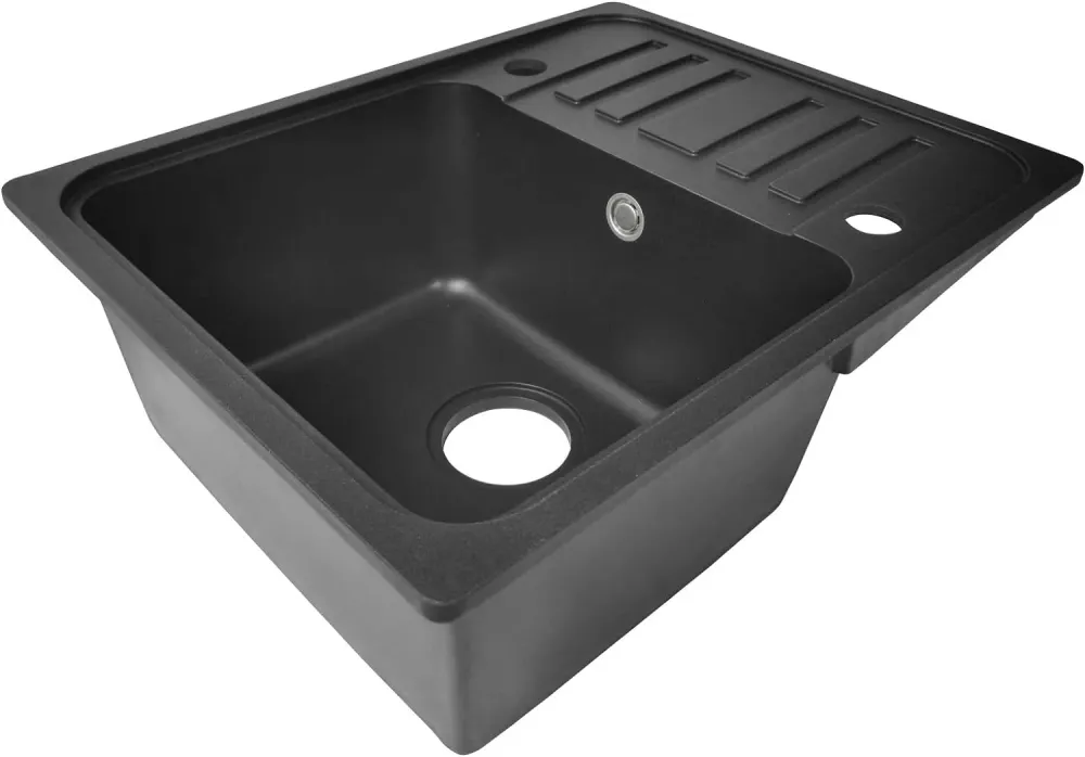 Chiuveta de bucatarie dreptunhiulara, granit, aprox. 56, 9 x 44, 9 cm, set de scurgere