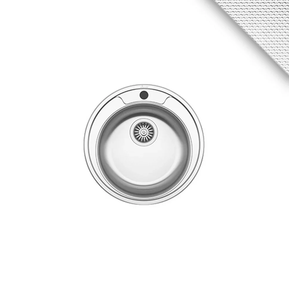 Chiuveta haaus Sanobi, 1 Cuva universala, Inox texturat, pe blat, D 49 cm