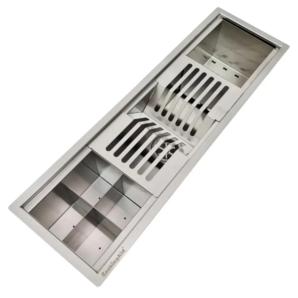 Chiuveta ingusta scurgere multifunctionala tip rigola / canal / jgheab drenare CookingAid Channel sink 63cm cu 3 accesorii...