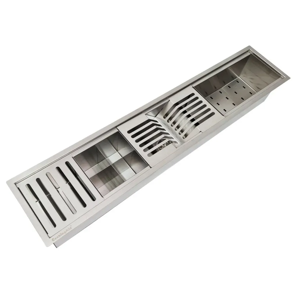 Chiuveta ingusta scurgere multifunctionala tip rigola / canal / jgheab drenare CookingAid Channel sink 93cm cu 4 accesorii...