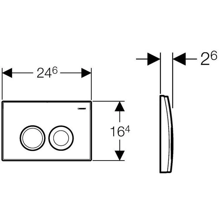 Geberit Delta 25 Clapeta actionare Dual-flush pentru rezervor incastrat, crom mat