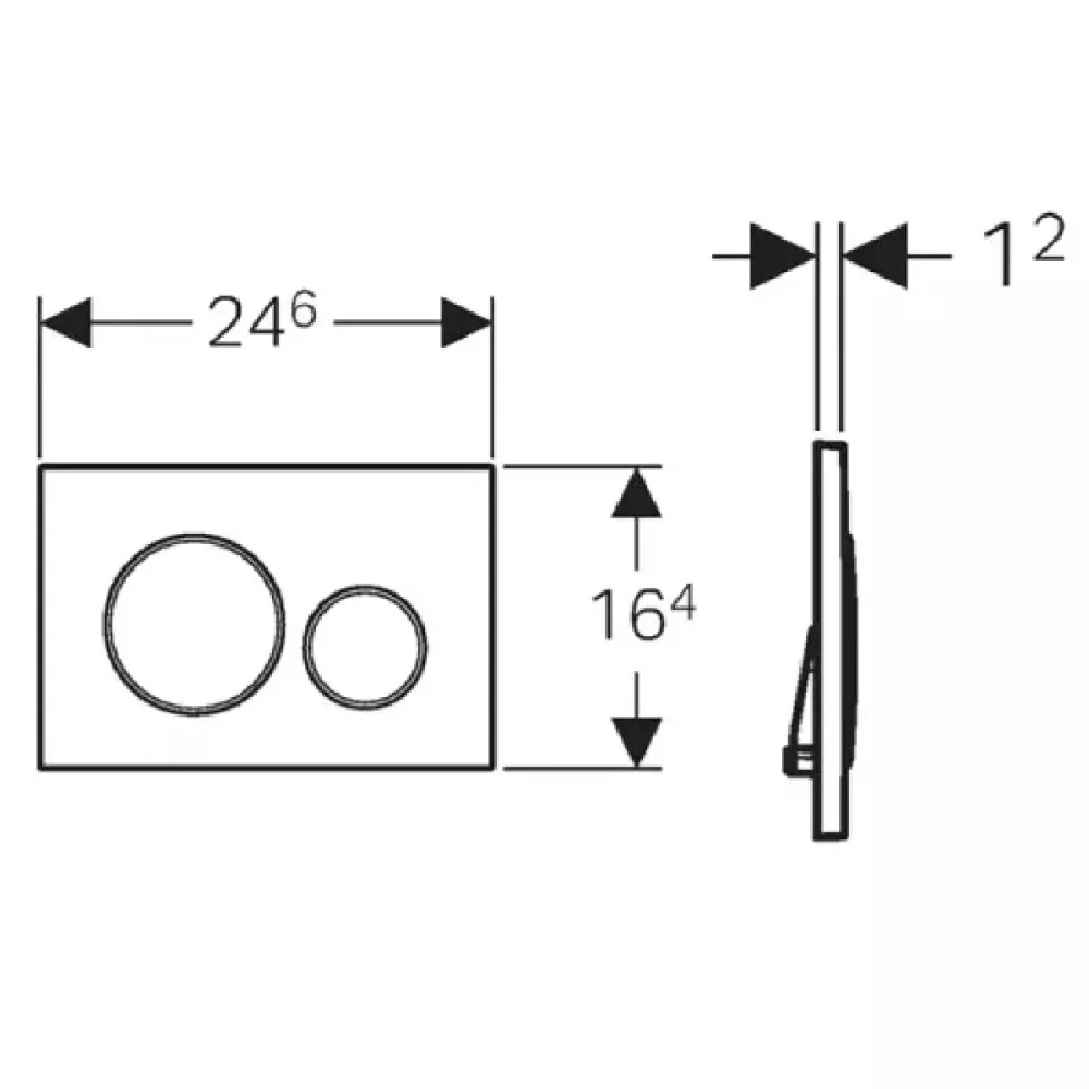 Geberit Delta01 Clapeta de actionare WC dual-flush, crom