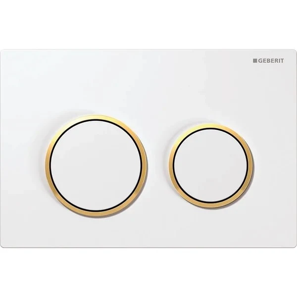 Geberit Omega20 Clapeta de actionare WC dual-flush, alb/auriu
