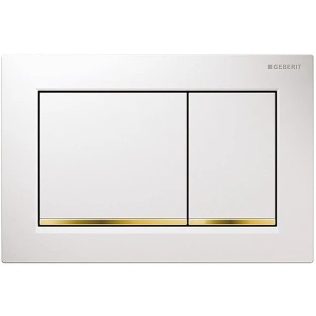 Geberit Omega30 Clapeta de actionare WC, alb/auriu