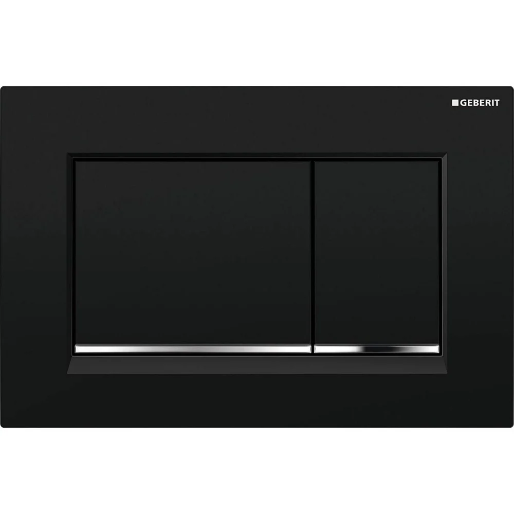 Geberit Omega30 Clapeta de actionare WC, negru lucios/crom lucios