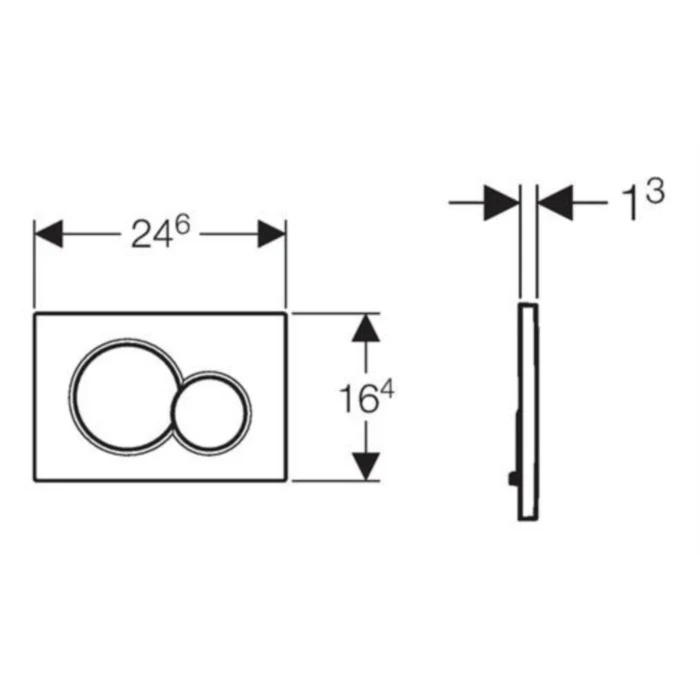 Geberit Sigma01 Clapeta actionare Dual-flush, crom lucios/crom mat