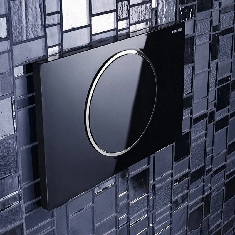 Geberit Sigma10 Clapeta de actionare WC, functie Start&Stop, negru/crom lucios