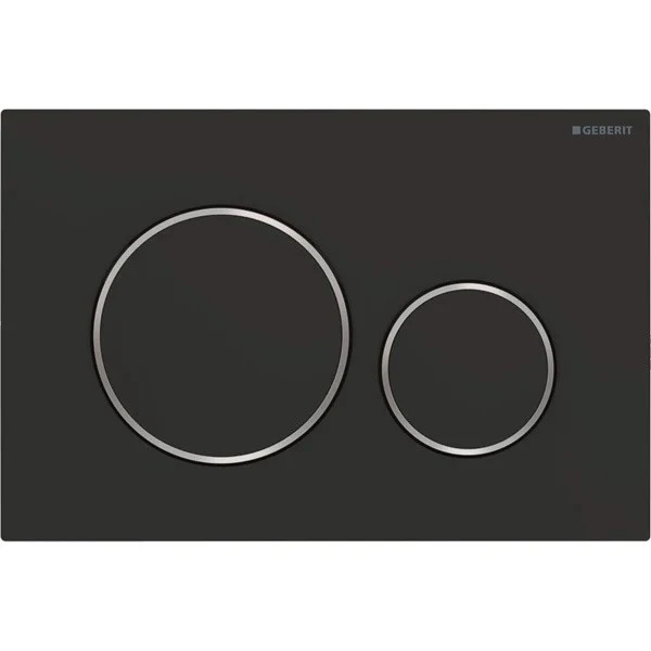 Geberit Sigma20 Clapeta de actionare WC dual-flush, negru/crom lucios Easy-to-Clean