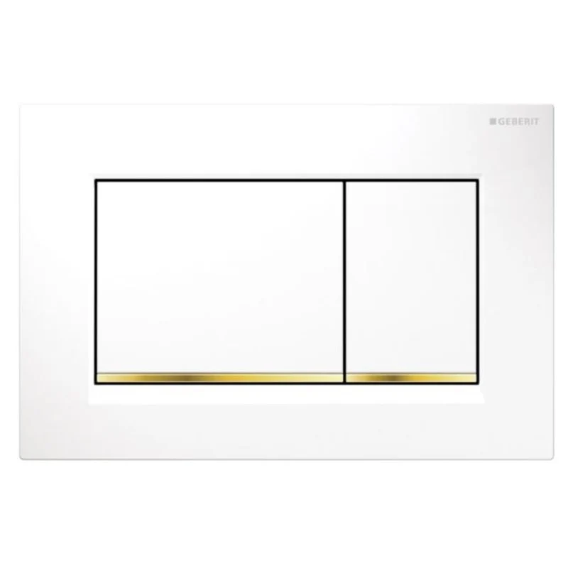 Geberit Sigma30 Clapeta de actionare dual-flush, alb/auriu