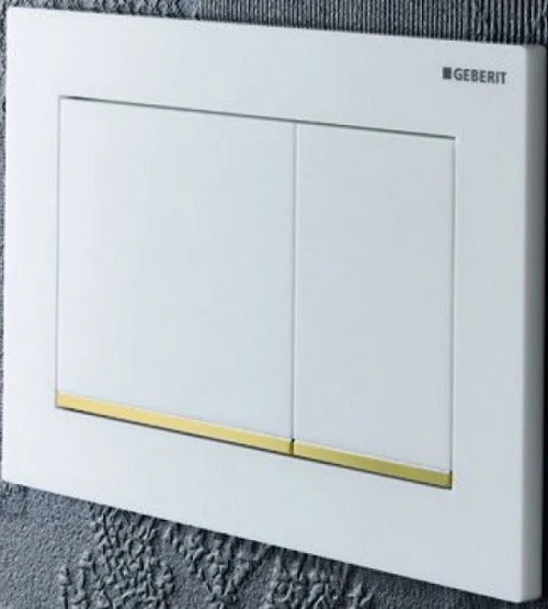 Geberit Sigma30 Clapeta de actionare dual-flush, alb/auriu
