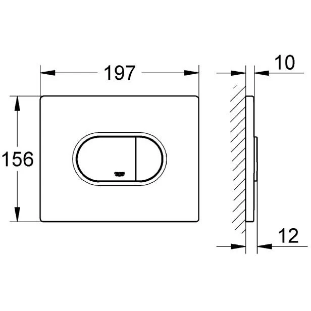 Grohe Arena Cosmopolitan Clapeta de actionare WC, crom mat