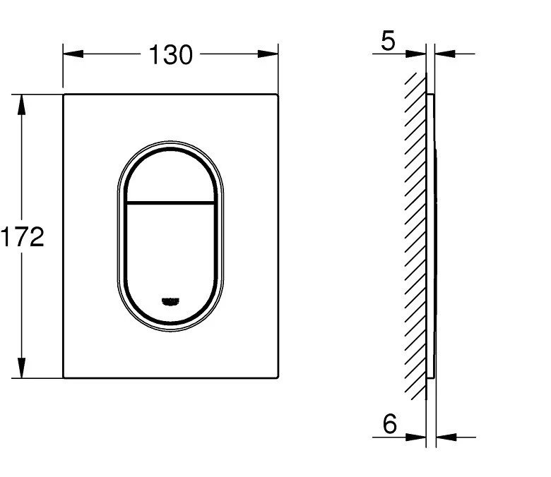 Grohe Arena Cosmopolitan S Clapeta de actionare WC Dual Flush, aspect inox (supersteel)