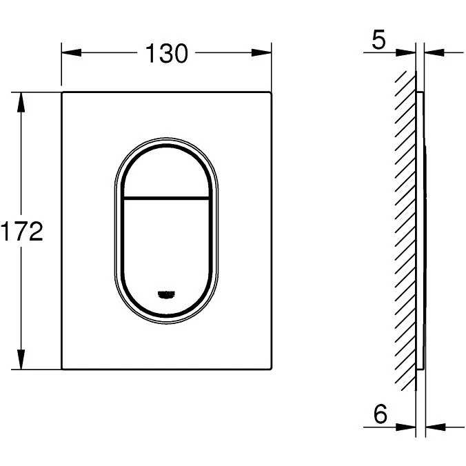 Grohe Arena Cosmopolitan S Clapeta de actionare WC Dual Flush, crom mat