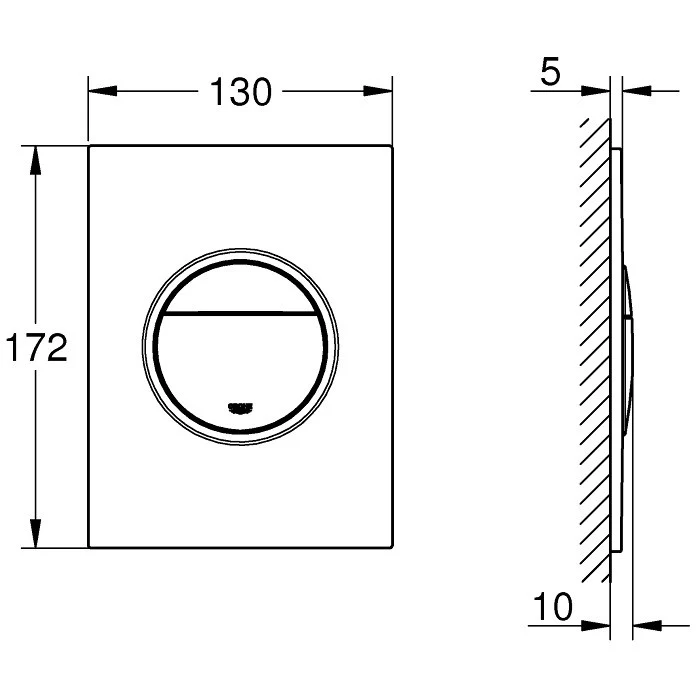 Grohe Nova Cosmopolitan S Clapeta de actionare WC Dual Flush, antracit (hard graphite)