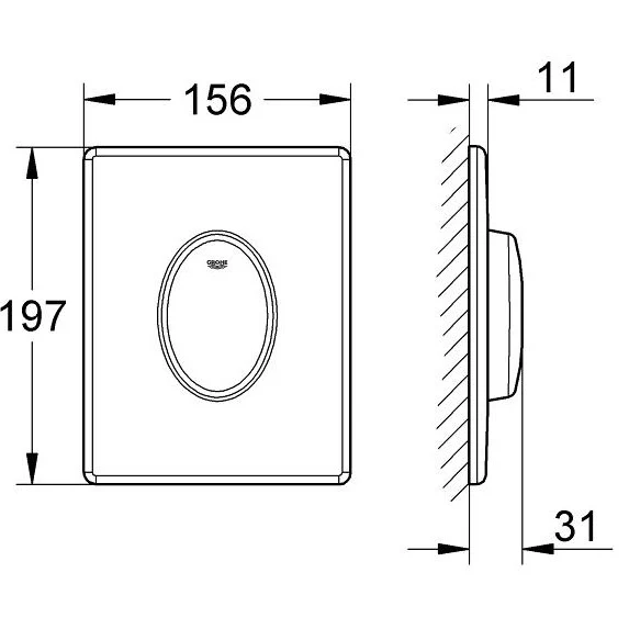 Grohe Skate Air Clapeta de actionare cu instalare verticala, crom