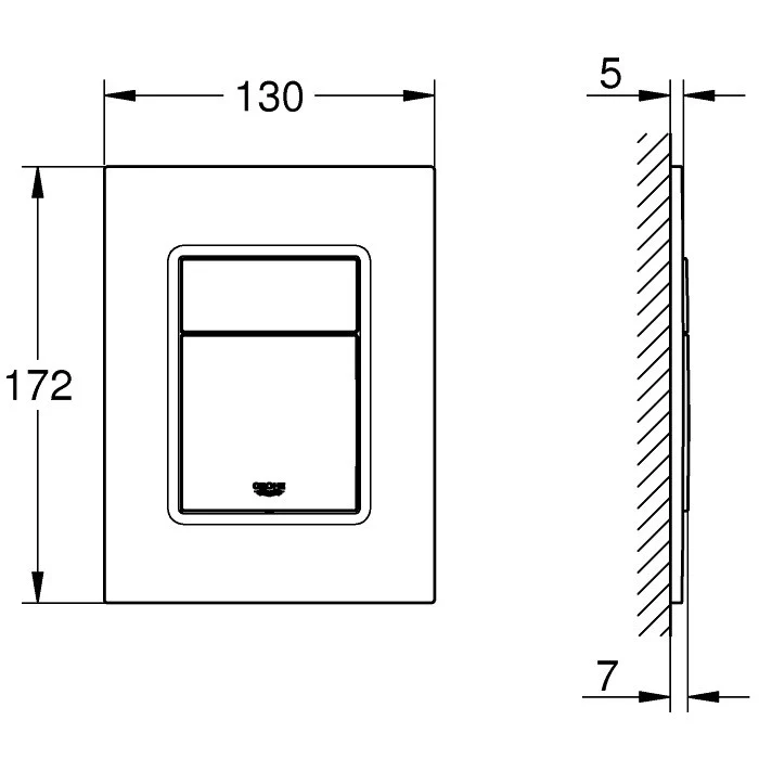 Grohe Skate Cosmopolitan S Clapeta de actionare WC Dual Flush, antracit mat (brushed hard graphite)