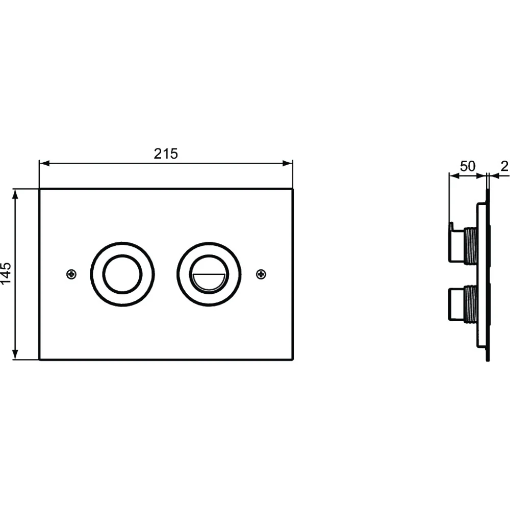 Ideal Standard ProSys Septa Pro P1 Clapeta de actionare WC dual-flush, antivandalism, crom mat