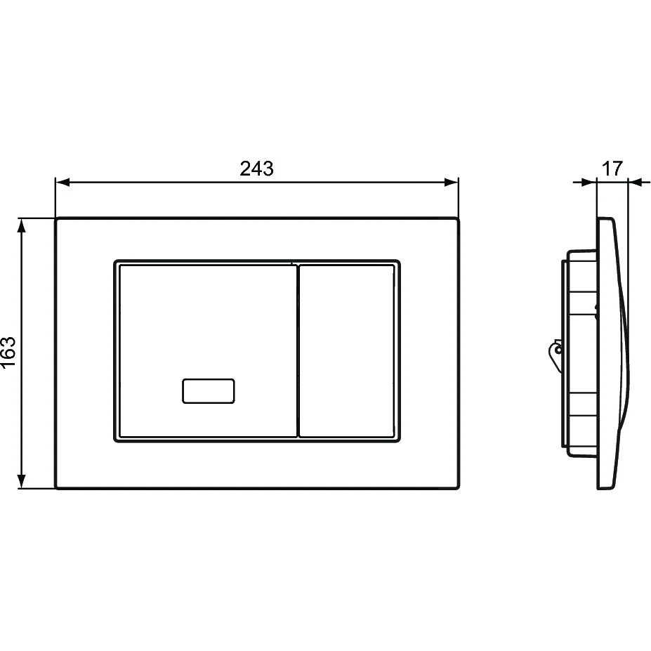 Ideal Standard ProSys Septa Pro E1 Clapeta de actionare electronica si manuala WC, antivandalism, crom mat