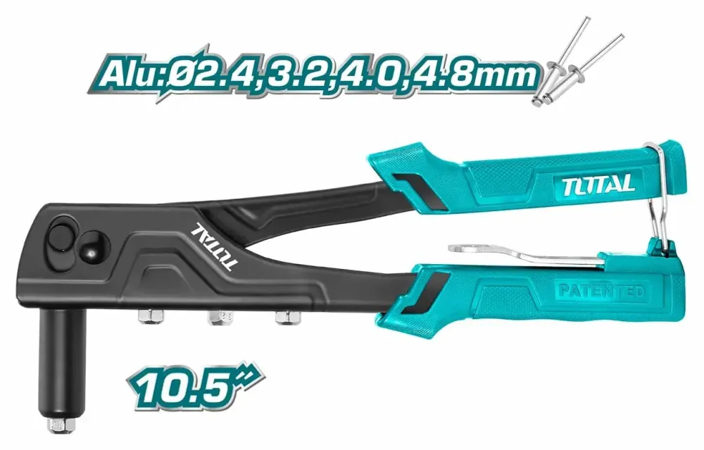 Cleste pentru nituri Total, 10.5, 2.4mm, 3.2mm, 4mm, 4.8mm