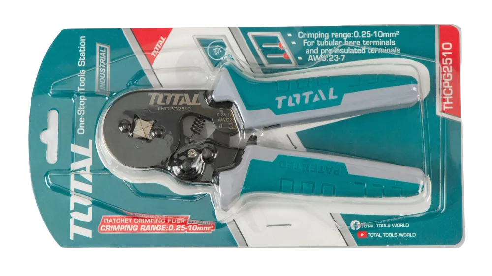Cleste de sertizare cu clichet Total, diametru sertizare 0,25-10 mm