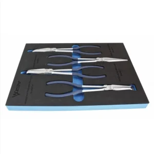 Set clesti cu varf lung modul de spuma pentru dulap scule, set clesti lungi 4 piese Profesional
