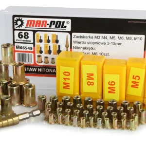 Set piulite nituibile manuale cu accesorii