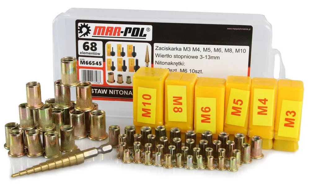 Set piulite nituibile manuale cu accesorii