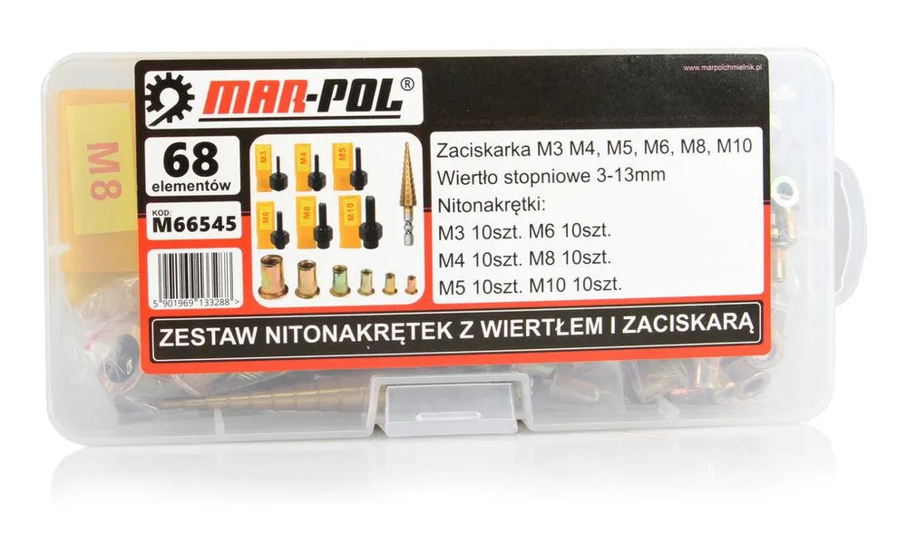 Set piulite nituibile manuale cu accesorii