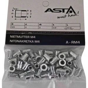 Set piulite nituibile 50 piese M4 / 4mm