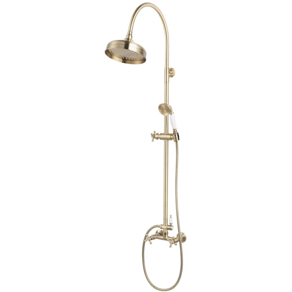 Coloana dus cu baterie dubla comanda fara termostat FDesign Lacrima, bronz