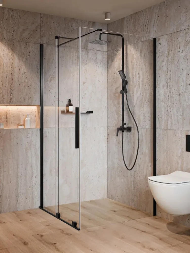 Coloana dus cu baterie fara termostat Deante Blur, negru