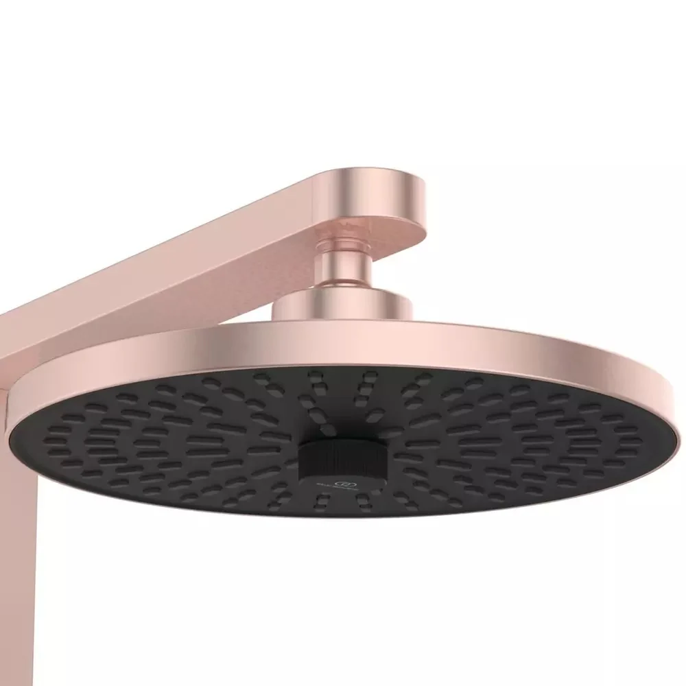 Coloana dus cu baterie fara termostat Ideal Standard Ceraflow Alu+ si doua rafturi, auriu roze (rose mat)