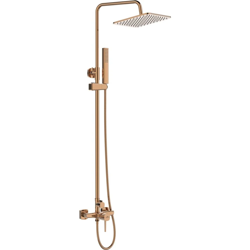Coloana dus cu baterie fara termostat Laveo Pola, auriu roze (rose gold)