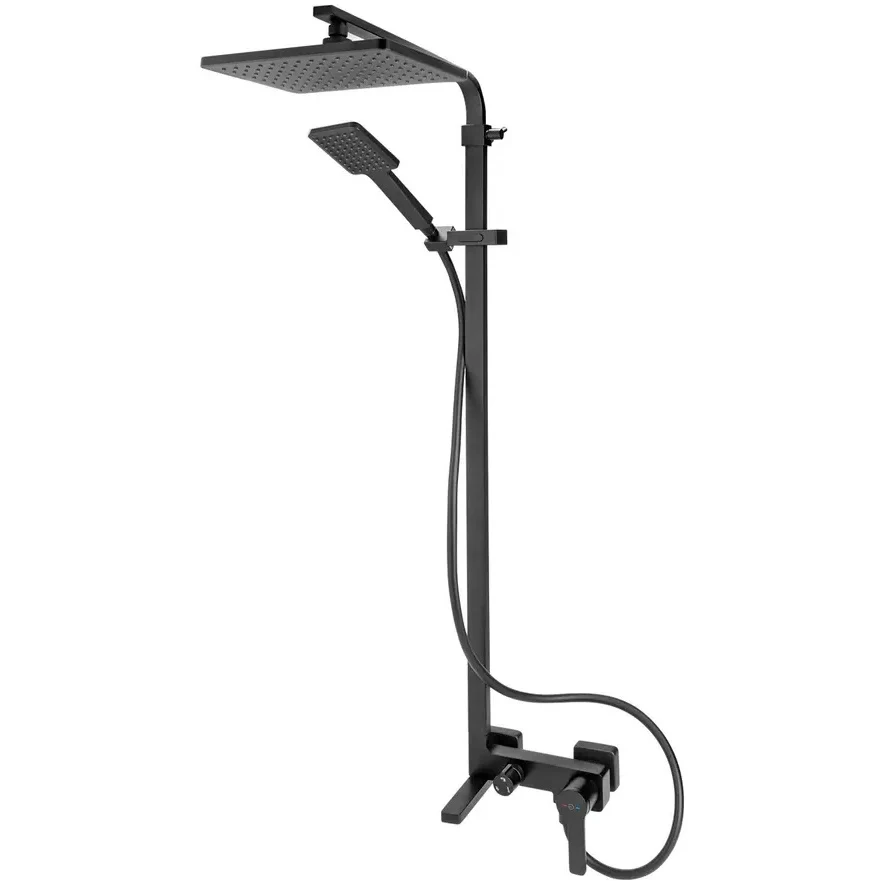 Coloana dus cu baterie monocomanda fara termostat FDesign Origio, negru mat