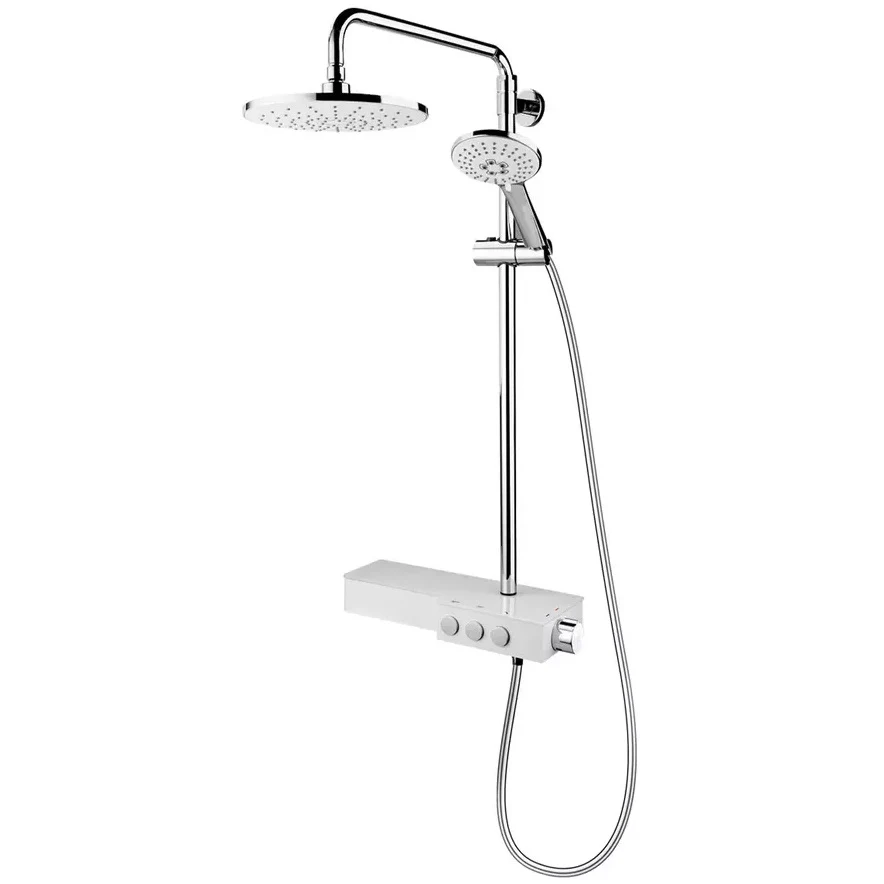 Coloana dus cu baterie monocomanda fara termostat FDesign Tempra, crom