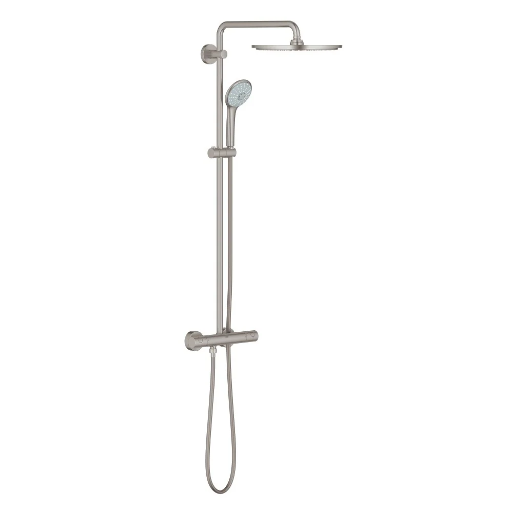 Coloana dus cu baterie si termostat Grohe Euphoria 310, aspect inox (supersteel)