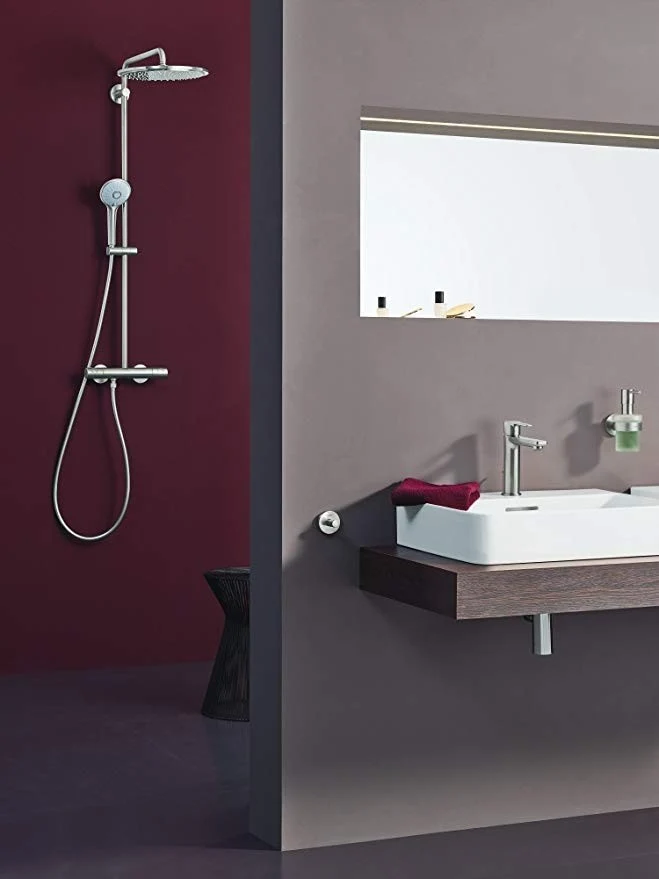 Coloana dus cu baterie si termostat Grohe Euphoria 310, aspect inox (supersteel)