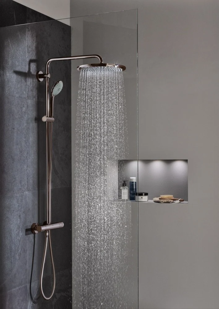 Coloana dus cu baterie si termostat Grohe Euphoria 310, antracit (hard graphite)