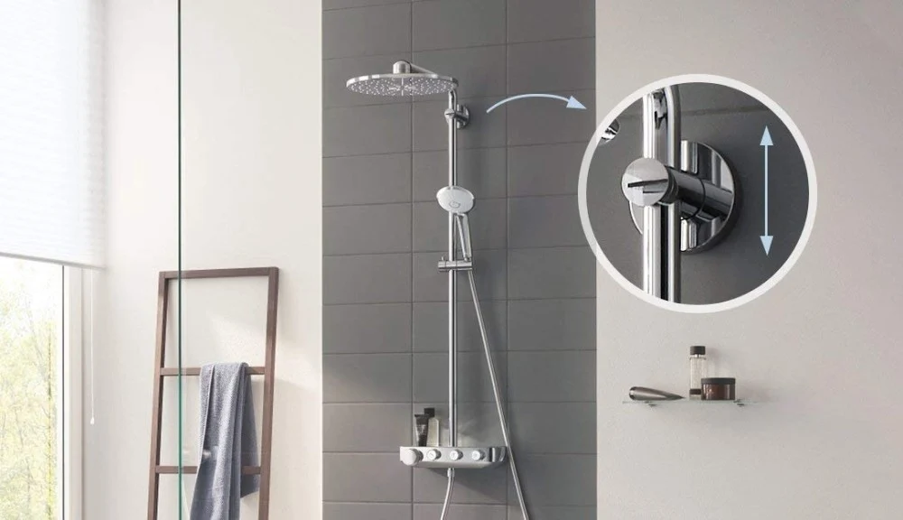 Coloana dus cu baterie si termostat Grohe Euphoria SmartControl 310 Cube Duo
