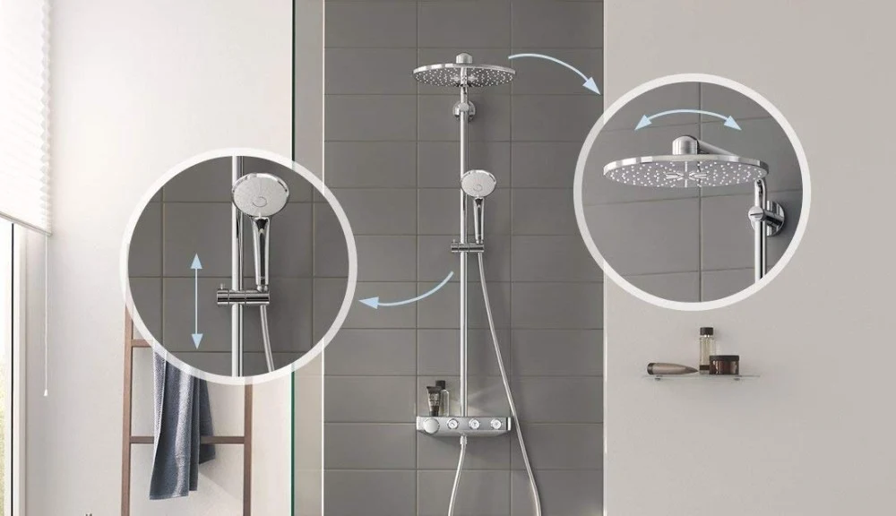 Coloana dus cu baterie si termostat Grohe Euphoria SmartControl 260