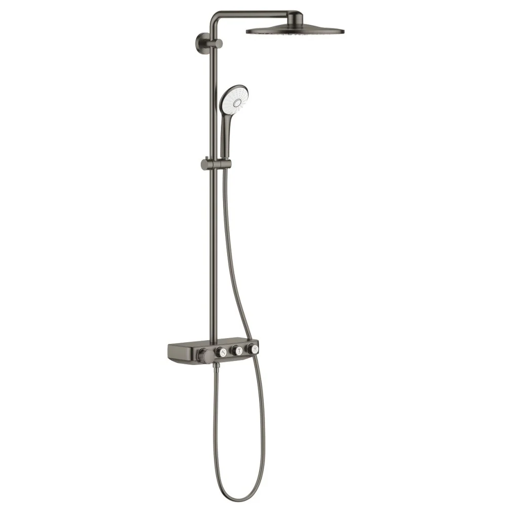 Coloana dus cu baterie si termostat Grohe Euphoria SmartControl 310 Duo, antracit mat (brushed hard graphite)