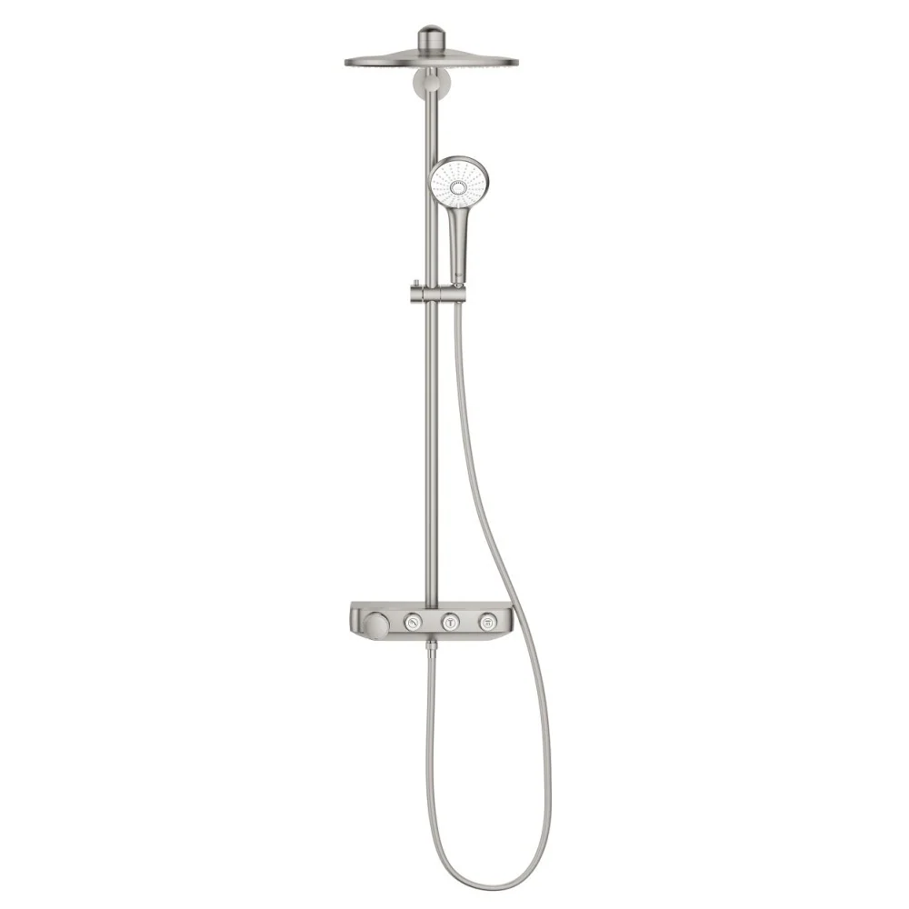 Coloana dus cu baterie si termostat Grohe Euphoria SmartControl 310 Duo, aspect inox (supersteel)