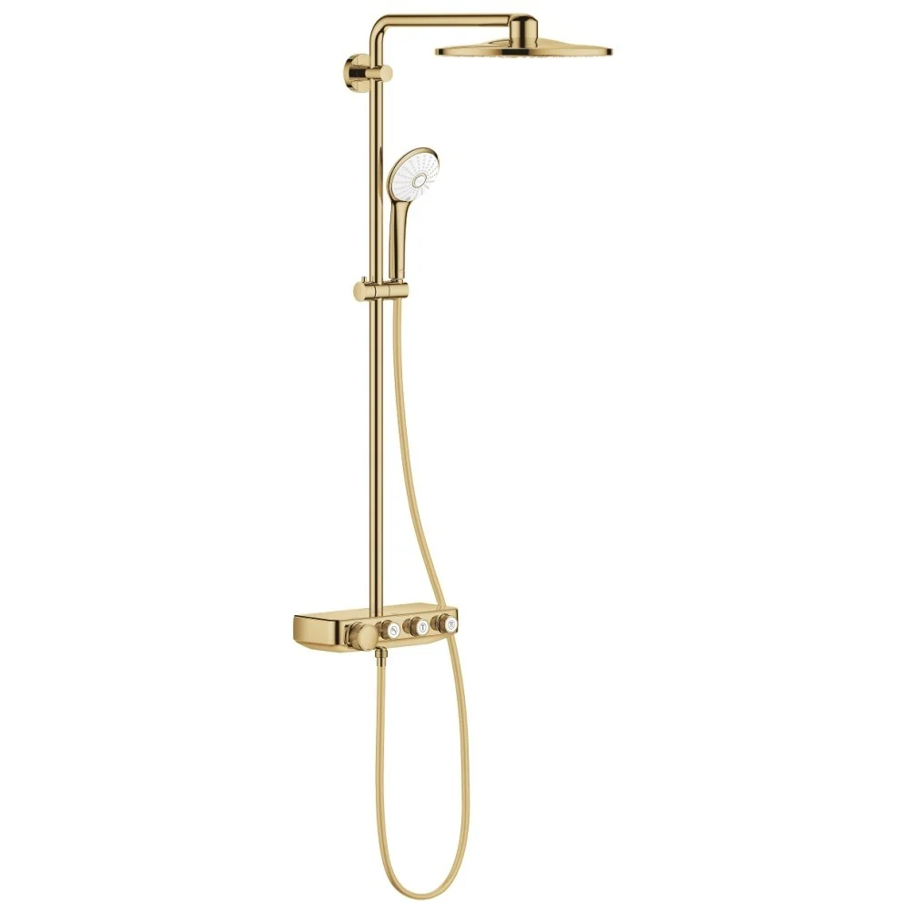 Coloana dus cu baterie si termostat Grohe Euphoria SmartControl 310 Duo, auriu (cool sunrise)