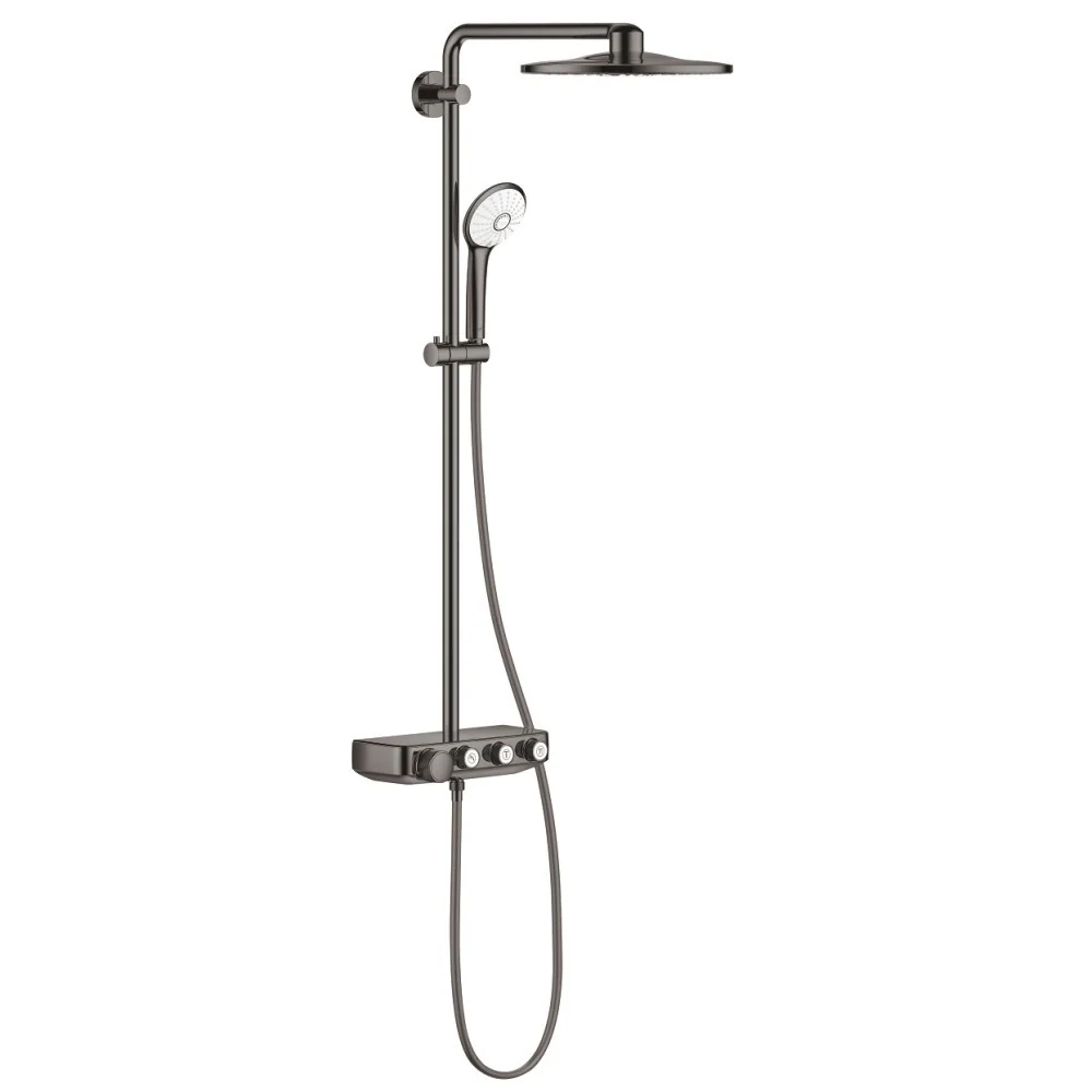 Coloana dus cu baterie si termostat Grohe Euphoria SmartControl 310 Duo, antracit (hard graphite)
