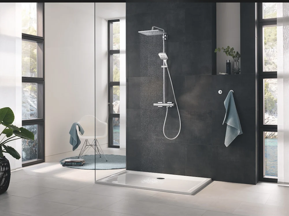 Coloana dus cu baterie si termostat Grohe Rainshower SmartActive 310 crom